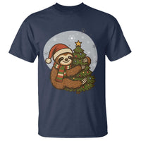 Funny Xmas T Shirt Slothin Around The Christmas Tree - Wonder Print Shop