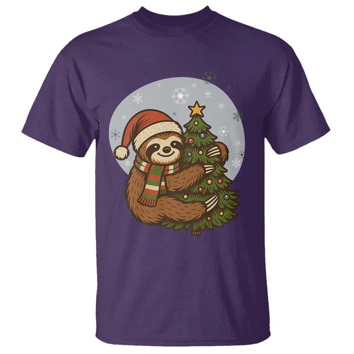 Funny Xmas T Shirt Slothin Around The Christmas Tree - Wonder Print Shop