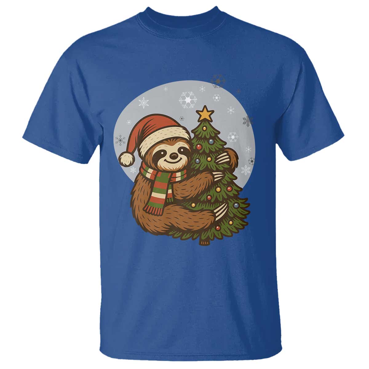Funny Xmas T Shirt Slothin Around The Christmas Tree - Wonder Print Shop