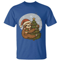 Funny Xmas T Shirt Slothin Around The Christmas Tree - Wonder Print Shop