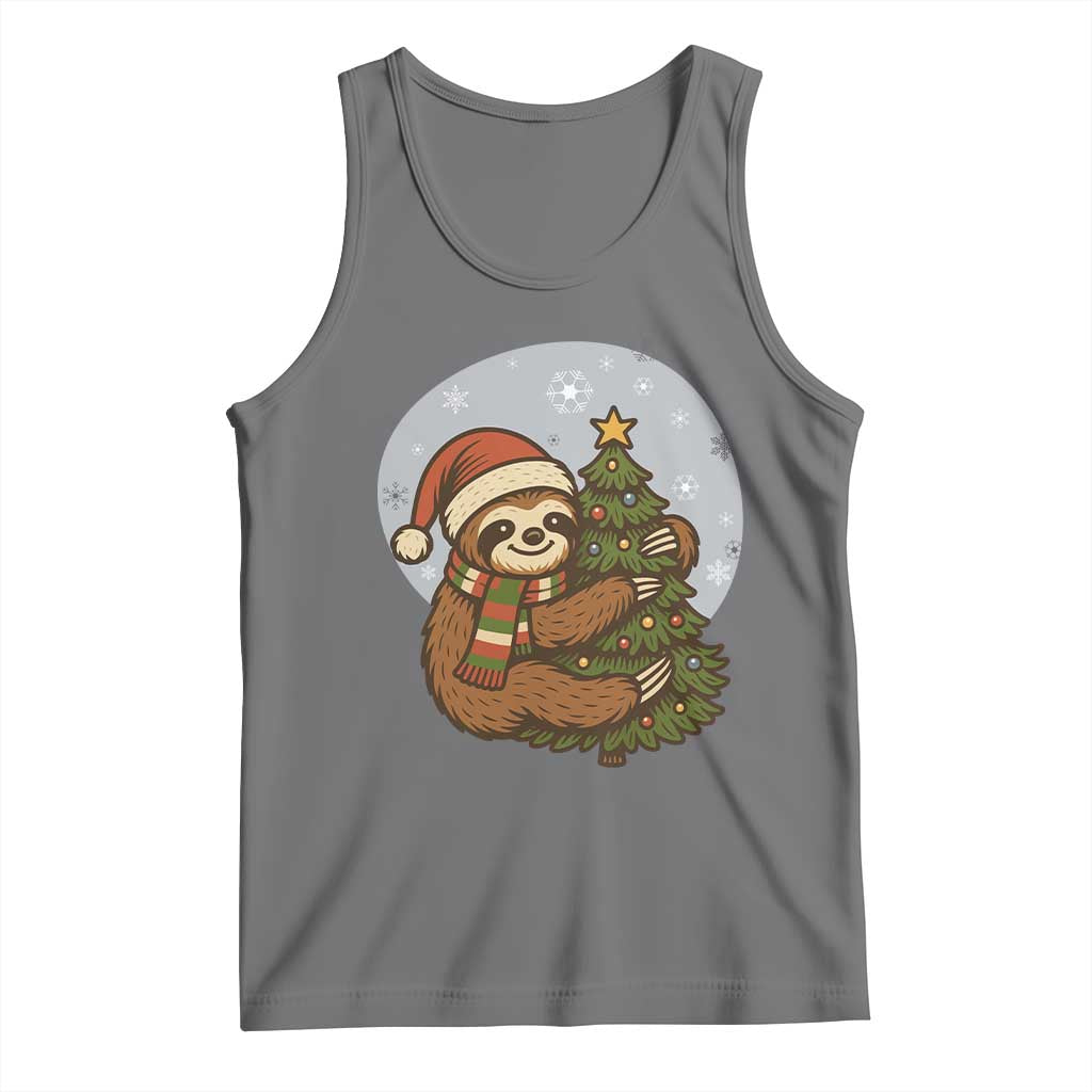 Funny Xmas Tank Top Slothin Around The Christmas Tree - Wonder Print Shop