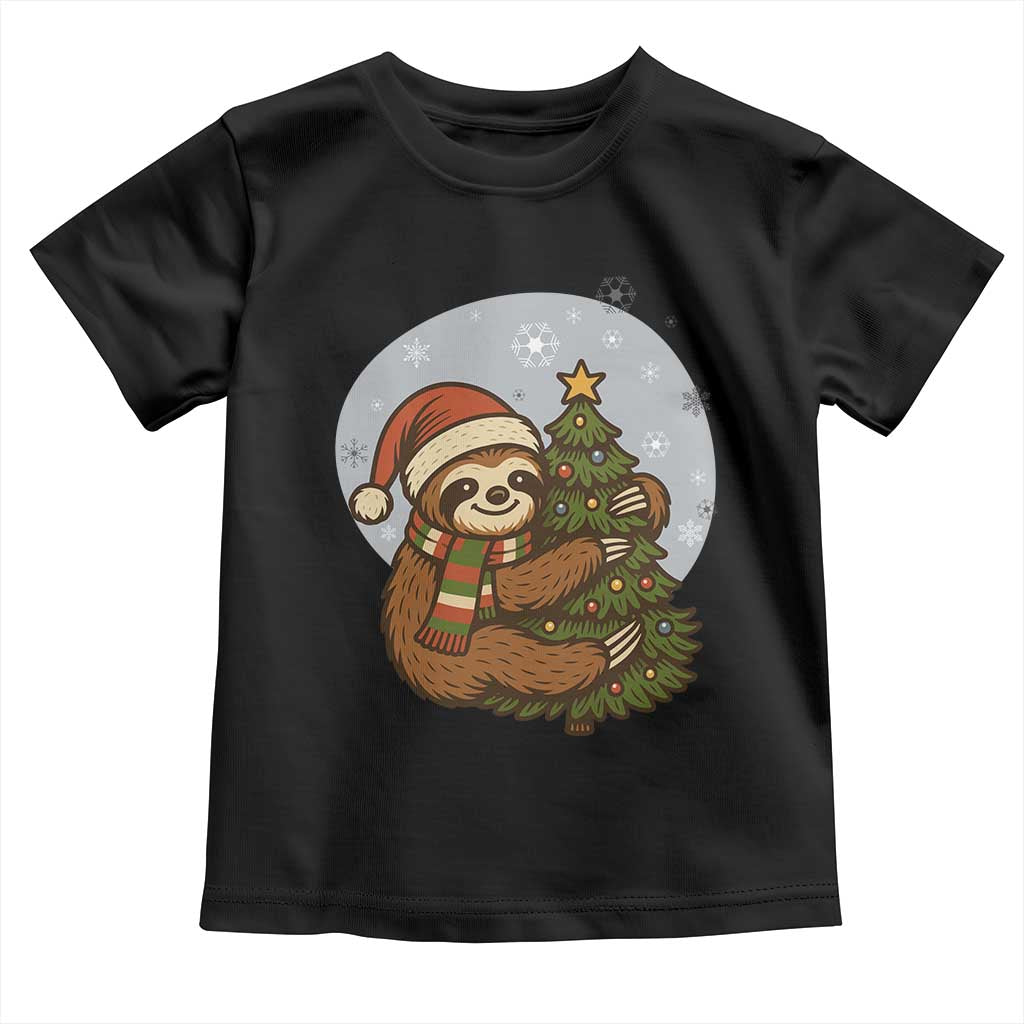 Funny Xmas Toddler T Shirt Slothin Around The Christmas Tree - Wonder Print Shop