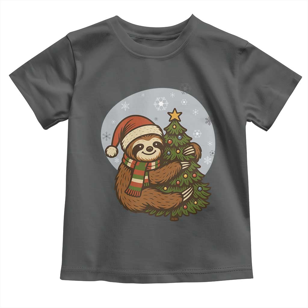 Funny Xmas Toddler T Shirt Slothin Around The Christmas Tree - Wonder Print Shop