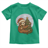 Funny Xmas Toddler T Shirt Slothin Around The Christmas Tree - Wonder Print Shop