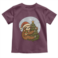 Funny Xmas Toddler T Shirt Slothin Around The Christmas Tree - Wonder Print Shop