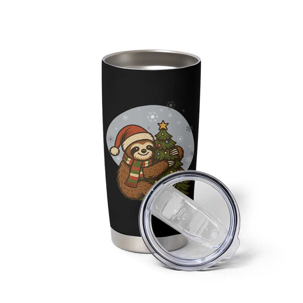 Funny Xmas Tumbler Cup Slothin Around The Christmas Tree
