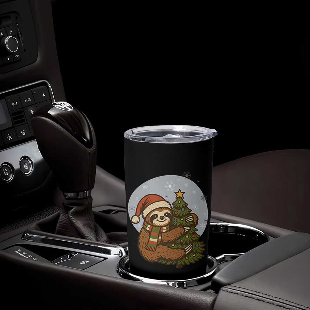 Funny Xmas Tumbler Cup Slothin Around The Christmas Tree
