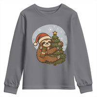 Funny Xmas Youth Sweatshirt Slothin Around The Christmas Tree - Wonder Print Shop