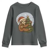 Funny Xmas Youth Sweatshirt Slothin Around The Christmas Tree - Wonder Print Shop