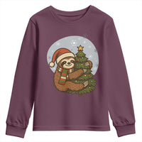 Funny Xmas Youth Sweatshirt Slothin Around The Christmas Tree - Wonder Print Shop