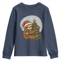 Funny Xmas Youth Sweatshirt Slothin Around The Christmas Tree - Wonder Print Shop