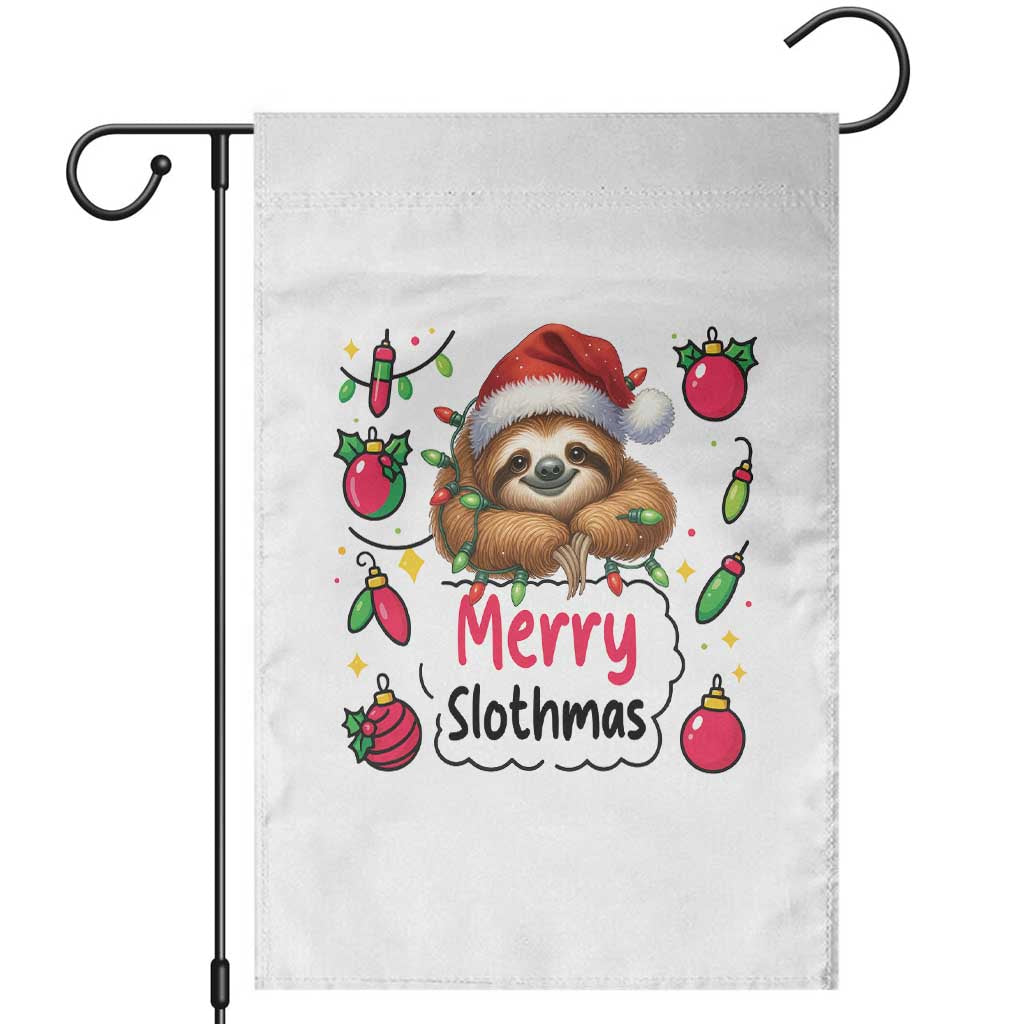 Funny Christmas Sloth Garden Flag Merry Slothmas - Wonder Print Shop