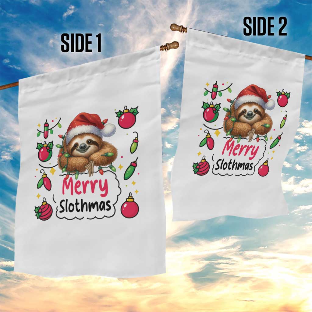 Funny Christmas Sloth Garden Flag Merry Slothmas - Wonder Print Shop
