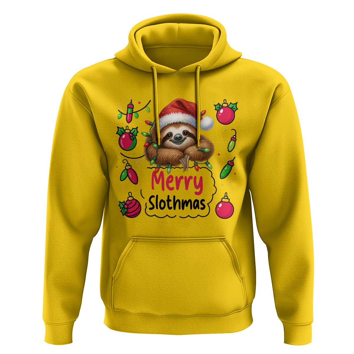 Funny Christmas Sloth Hoodie Merry Slothmas - Wonder Print Shop