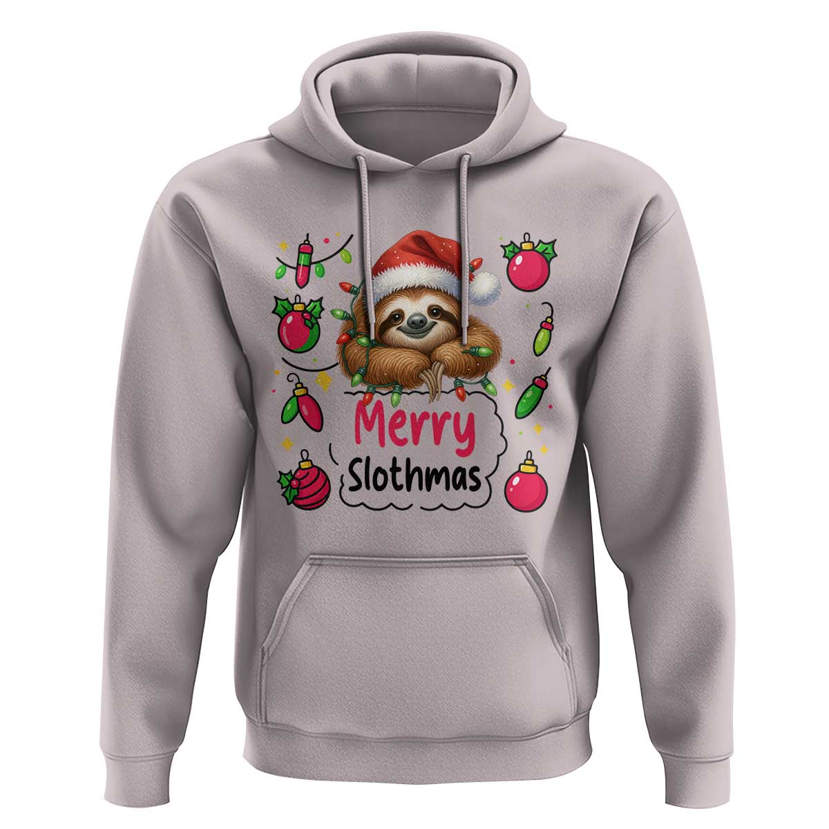 Funny Christmas Sloth Hoodie Merry Slothmas - Wonder Print Shop