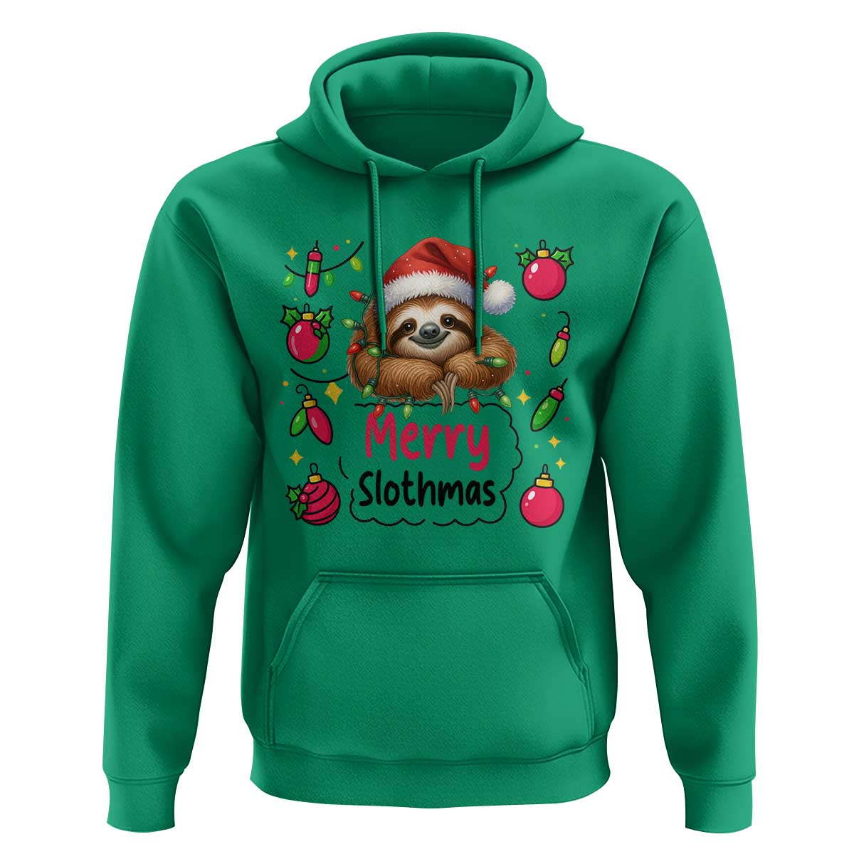 Funny Christmas Sloth Hoodie Merry Slothmas - Wonder Print Shop