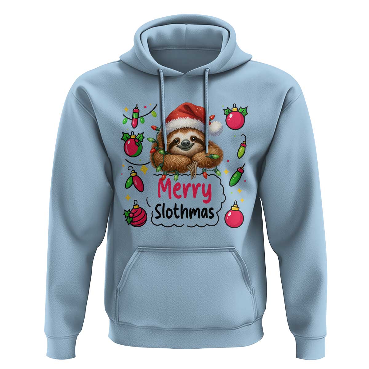 Funny Christmas Sloth Hoodie Merry Slothmas - Wonder Print Shop