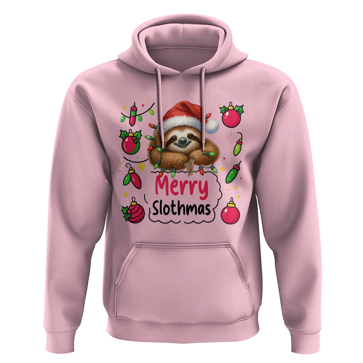 Funny Christmas Sloth Hoodie Merry Slothmas - Wonder Print Shop