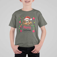 Funny Christmas Sloth T Shirt For Kid Merry Slothmas - Wonder Print Shop