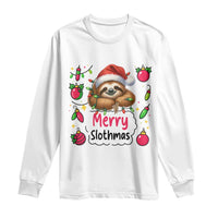 Funny Christmas Sloth Long Sleeve Shirt Merry Slothmas - Wonder Print Shop
