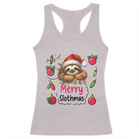 Funny Christmas Sloth Racerback Tank Top Merry Slothmas - Wonder Print Shop