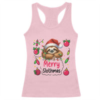 Funny Christmas Sloth Racerback Tank Top Merry Slothmas - Wonder Print Shop