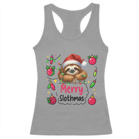 Funny Christmas Sloth Racerback Tank Top Merry Slothmas - Wonder Print Shop