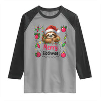 Funny Christmas Sloth Raglan Shirt Merry Slothmas - Wonder Print Shop