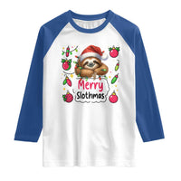 Funny Christmas Sloth Raglan Shirt Merry Slothmas - Wonder Print Shop
