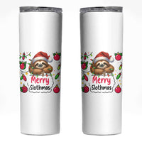 Funny Christmas Sloth Skinny Tumbler Merry Slothmas