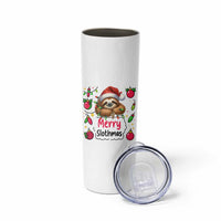 Funny Christmas Sloth Skinny Tumbler Merry Slothmas