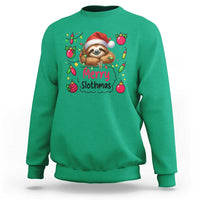 Funny Christmas Sloth Sweatshirt Merry Slothmas - Wonder Print Shop