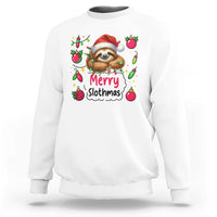 Funny Christmas Sloth Sweatshirt Merry Slothmas - Wonder Print Shop