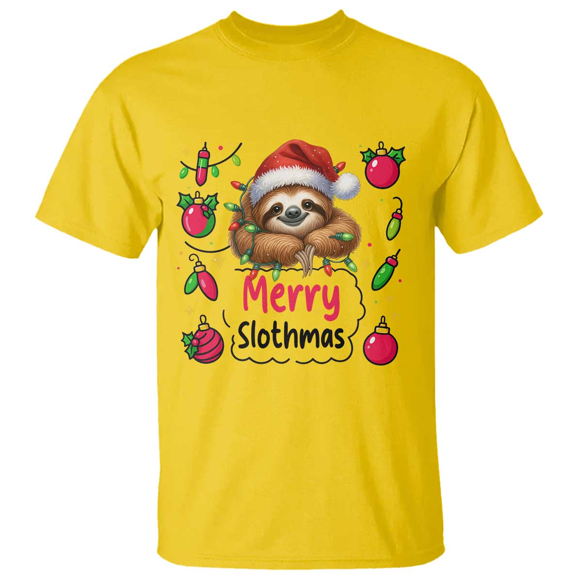 Funny Christmas Sloth T Shirt Merry Slothmas - Wonder Print Shop