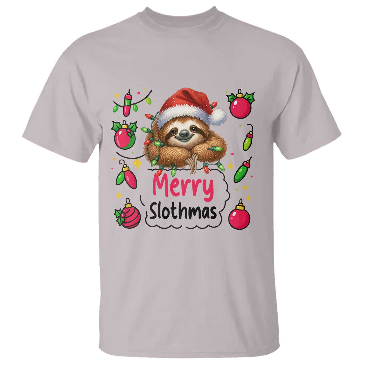 Funny Christmas Sloth T Shirt Merry Slothmas - Wonder Print Shop