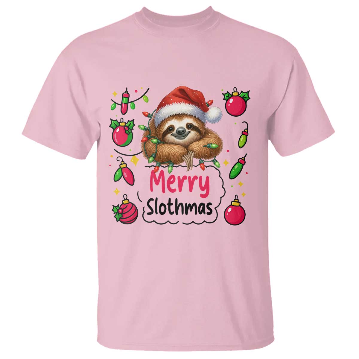 Funny Christmas Sloth T Shirt Merry Slothmas - Wonder Print Shop