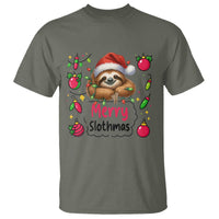 Funny Christmas Sloth T Shirt Merry Slothmas - Wonder Print Shop