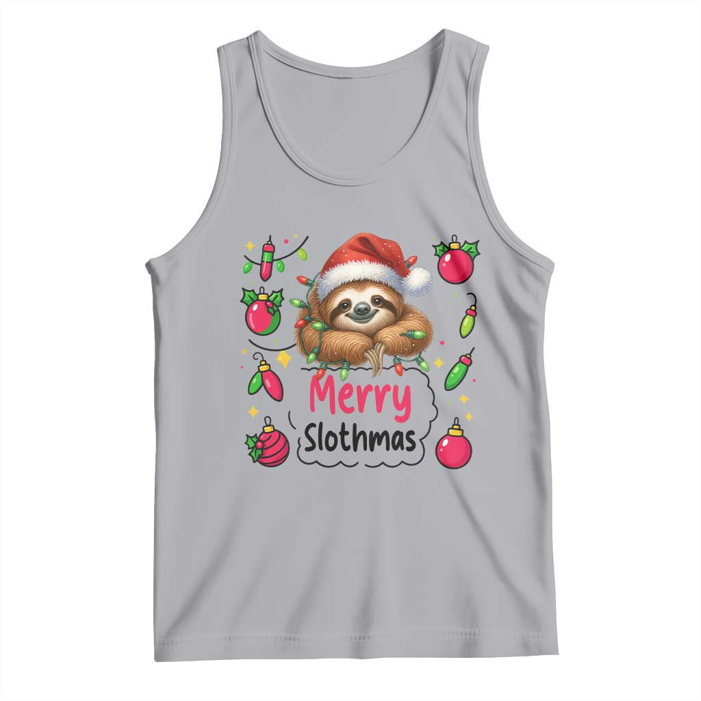 Funny Christmas Sloth Tank Top Merry Slothmas - Wonder Print Shop