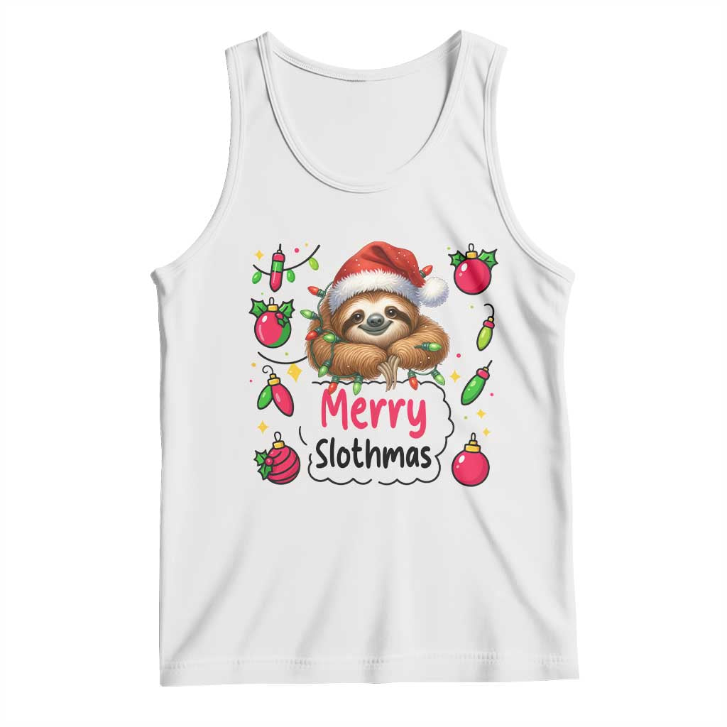 Funny Christmas Sloth Tank Top Merry Slothmas - Wonder Print Shop