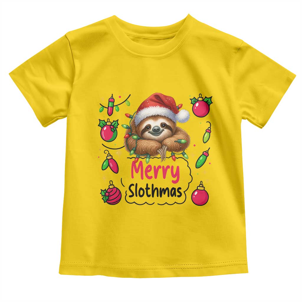 Funny Christmas Sloth Toddler T Shirt Merry Slothmas - Wonder Print Shop