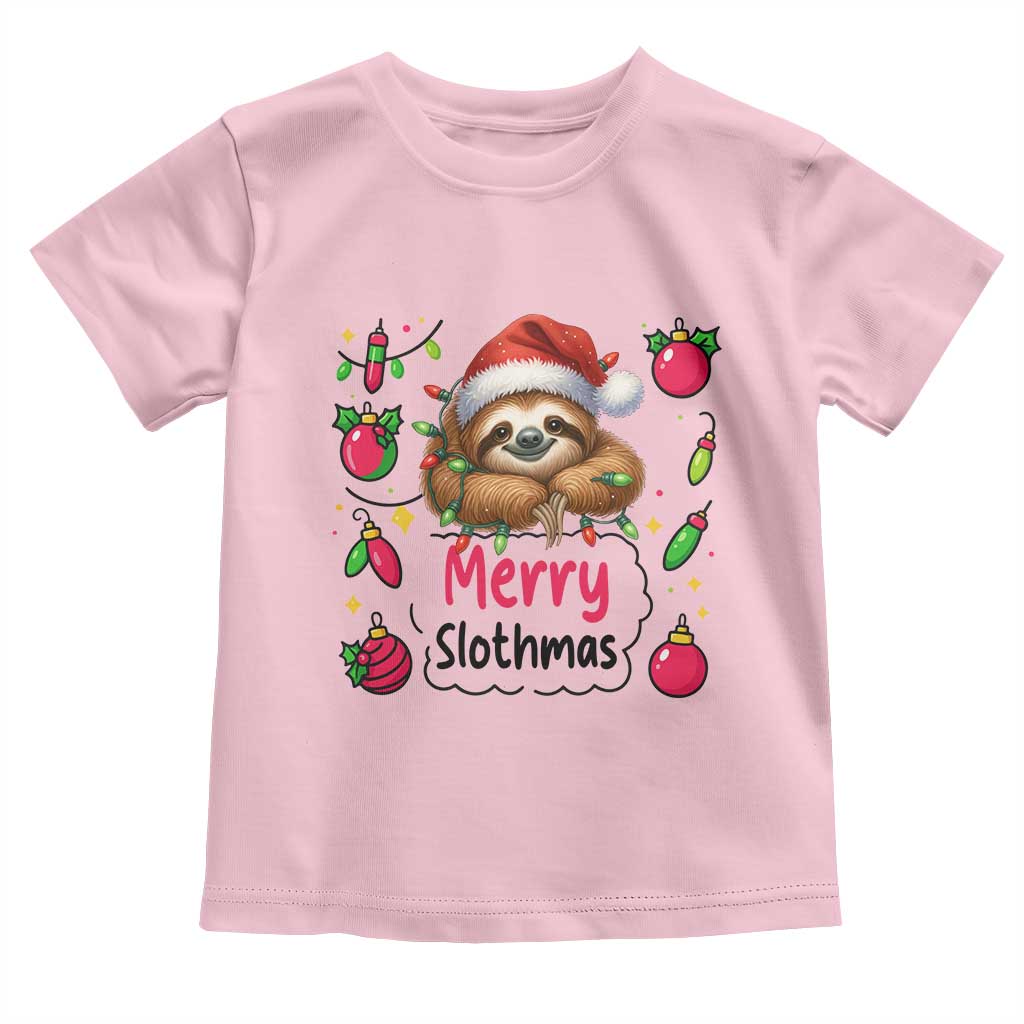 Funny Christmas Sloth Toddler T Shirt Merry Slothmas - Wonder Print Shop