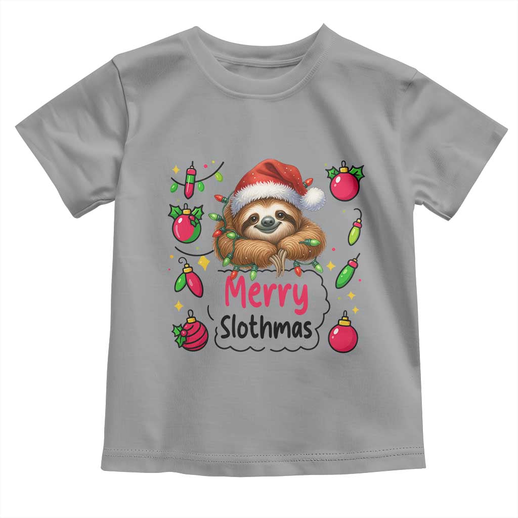 Funny Christmas Sloth Toddler T Shirt Merry Slothmas - Wonder Print Shop