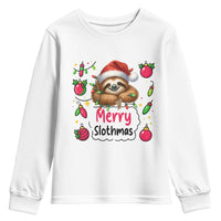 Funny Christmas Sloth Youth Sweatshirt Merry Slothmas - Wonder Print Shop