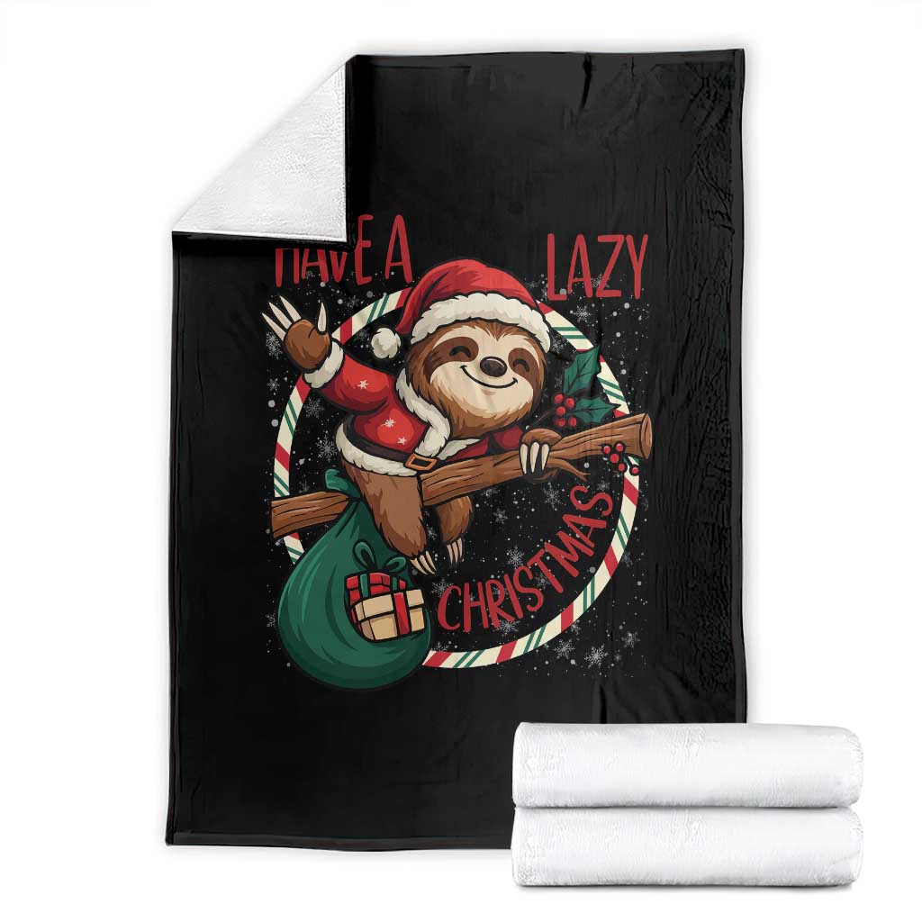 Have A Lazy Christmas Throw Blanket Cute Xmas Sloth - Wonder Print Shop