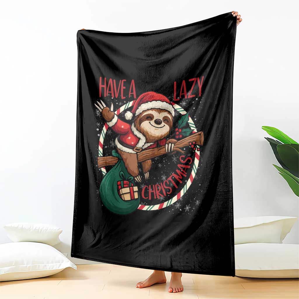 Have A Lazy Christmas Throw Blanket Cute Xmas Sloth - Wonder Print Shop