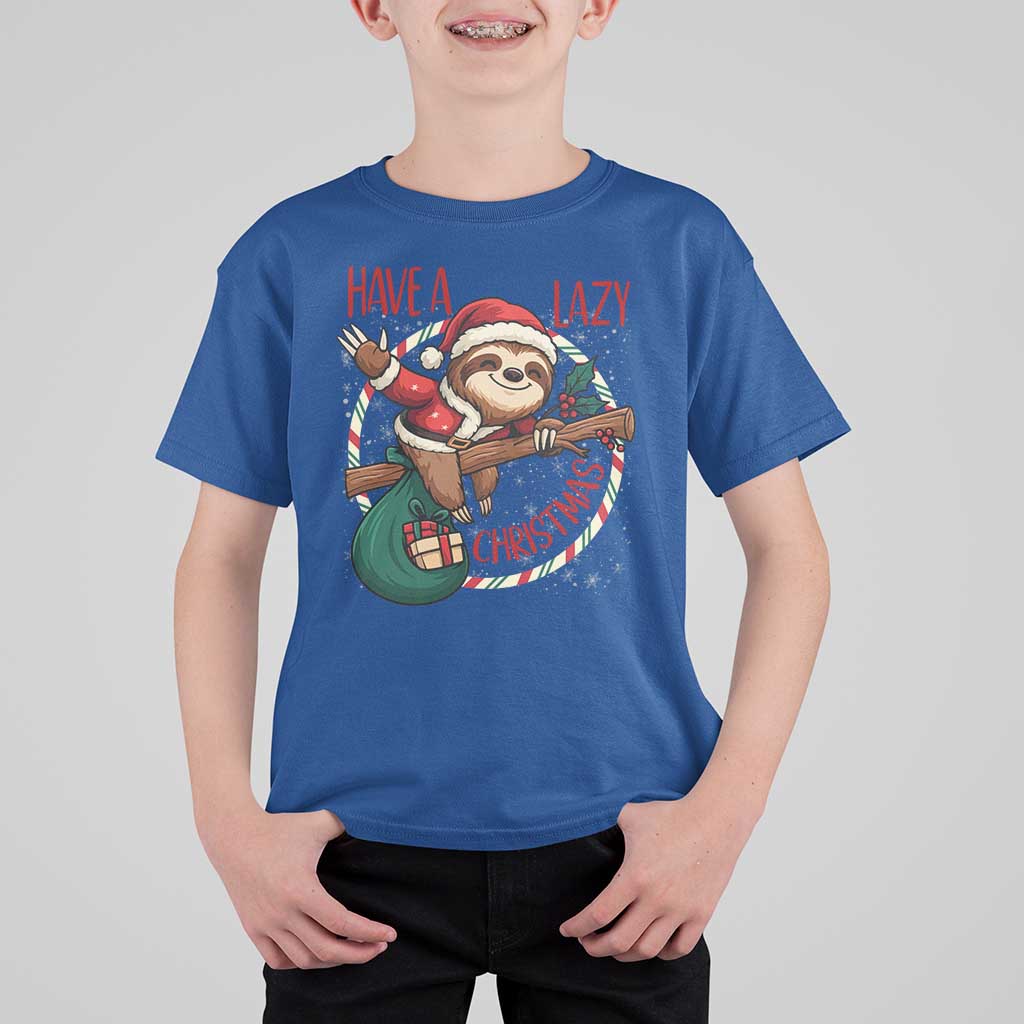 Have A Lazy Christmas T Shirt For Kid Cute Xmas Sloth - Wonder Print Shop