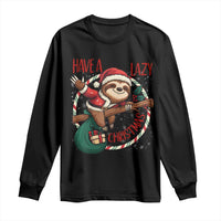 Have A Lazy Christmas Long Sleeve Shirt Cute Xmas Sloth - Wonder Print Shop