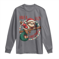 Have A Lazy Christmas Long Sleeve Shirt Cute Xmas Sloth - Wonder Print Shop