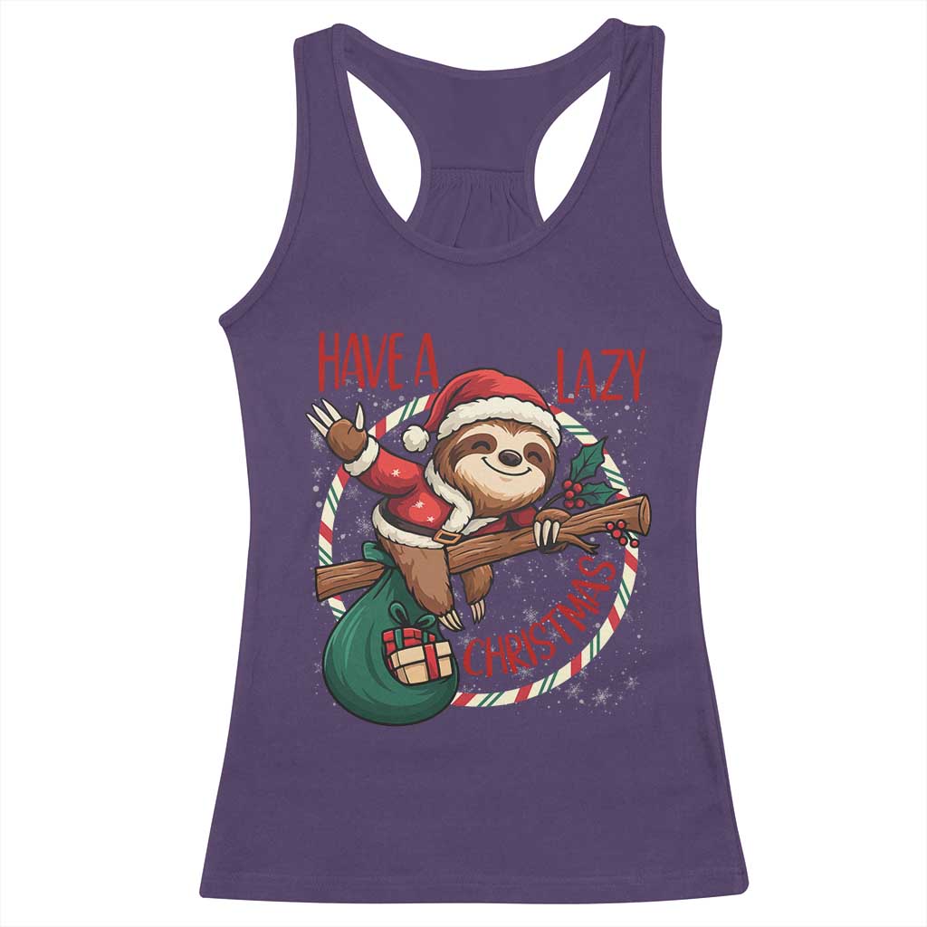 Have A Lazy Christmas Racerback Tank Top Cute Xmas Sloth - Wonder Print Shop
