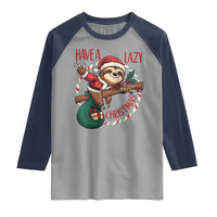 Have A Lazy Christmas Raglan Shirt Cute Xmas Sloth - Wonder Print Shop
